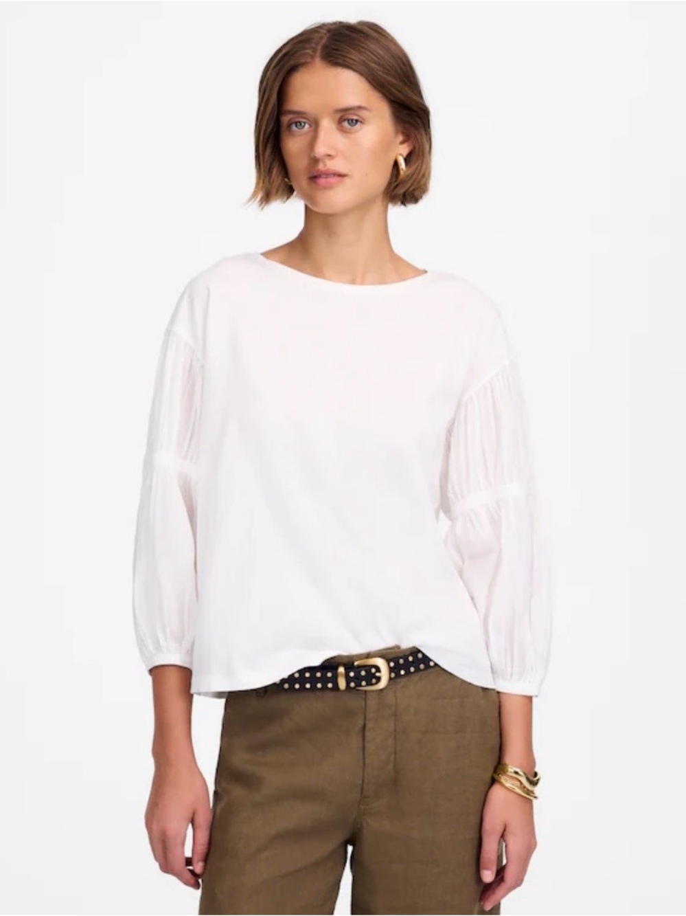 Madewell Puff Sleeve Drop Sleeve Knit Top
